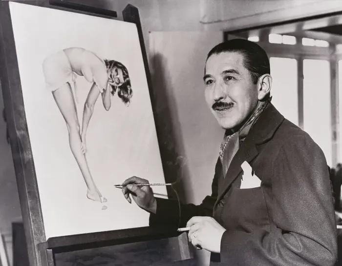 Framed Print : Alberto Vargas Painting Framed Print : Alberto Vargas Painting