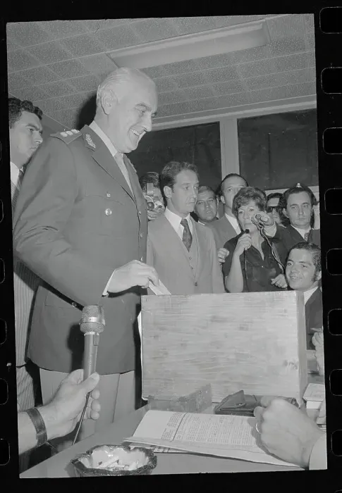 Framed Print : Alejandro Lanusse Casting a Ballot Framed Print : Alejandro Lanusse Casting a Ballot