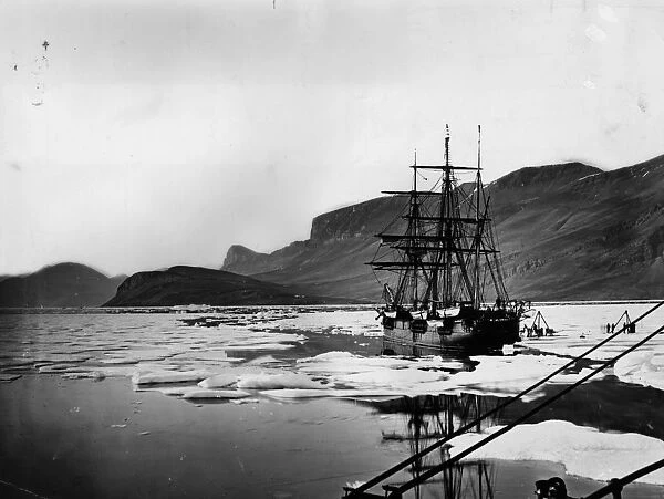 The Alert. circa 1875: The sailing ship Alert in the ice during the British