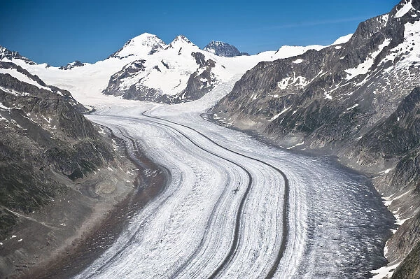 Aletsch Glacier, Southern Bernese Alps, Canton of Valais, Switzerland