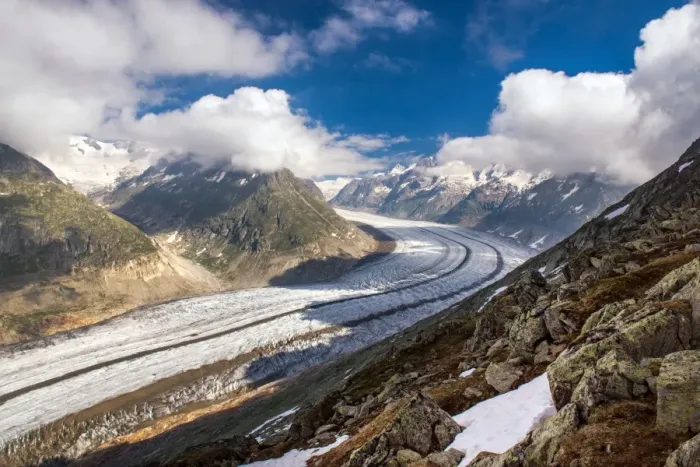 Framed Print : Aletsch Glacier in summer season Framed Print : Aletsch Glacier in summer season
