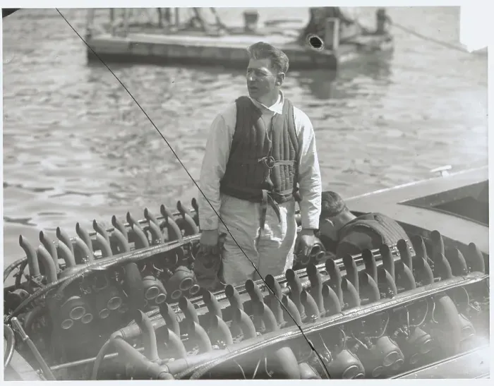 Framed Print : Alex Johnson in His High Powered Invention Framed Print : Alex Johnson in His High Powered Invention