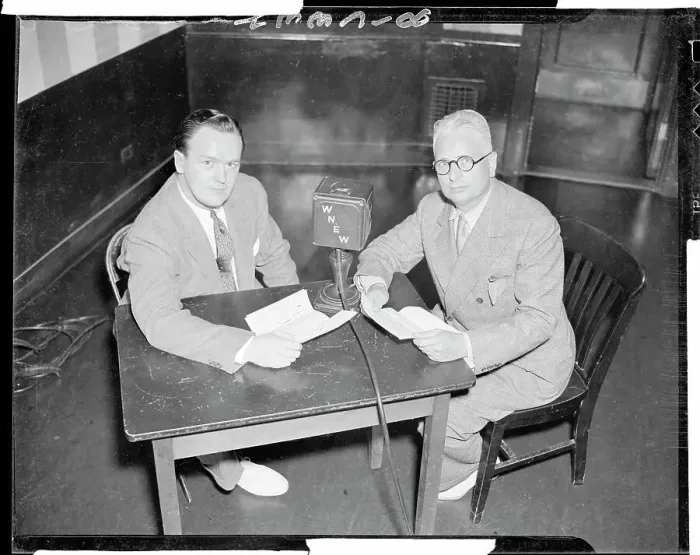 Framed Print : Alex Raymond and Russ Westover at Radio Broadcast Framed Print : Alex Raymond and Russ Westover at Radio Broadcast