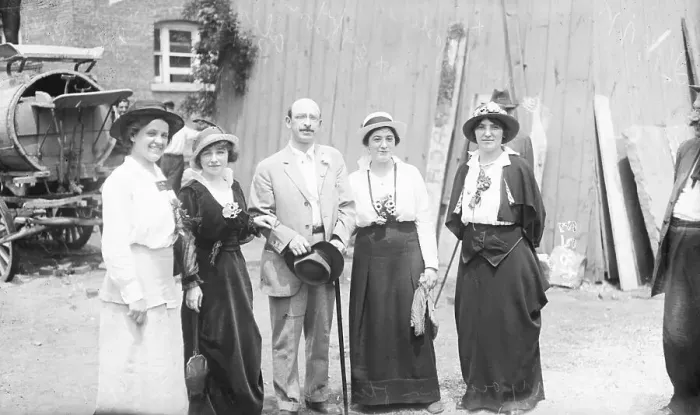 Framed Print : Alexander Berkman Poses with Four Women Framed Print : Alexander Berkman Poses with Four Women