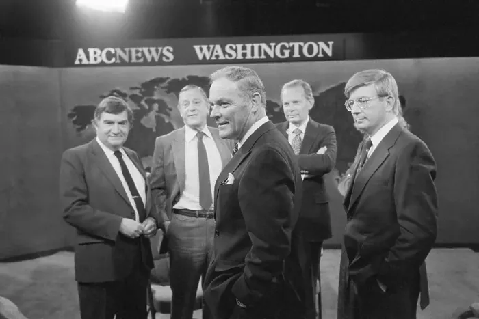 Framed Print : Alexander Haig, Pierre Salinger, Ben Bradlee, and David Brinkley Standing Together
