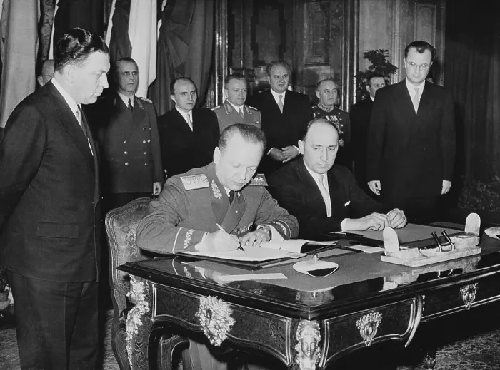 Framed Print : Alexej Cepicka Signing a Treaty Framed Print : Alexej Cepicka Signing a Treaty