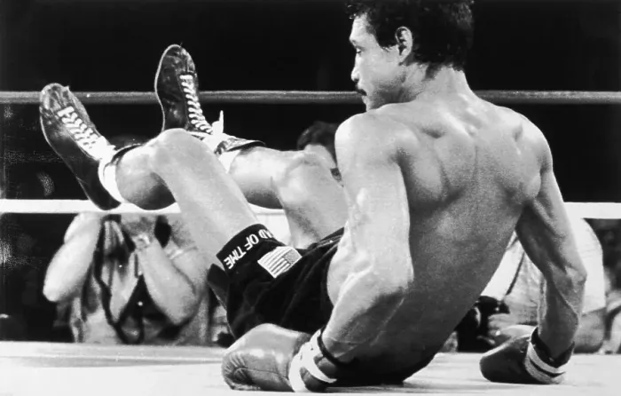 Framed Print : Alexis Arguello Falling Backwards in Boxing Match Framed Print : Alexis Arguello Falling Backwards in Boxing Match