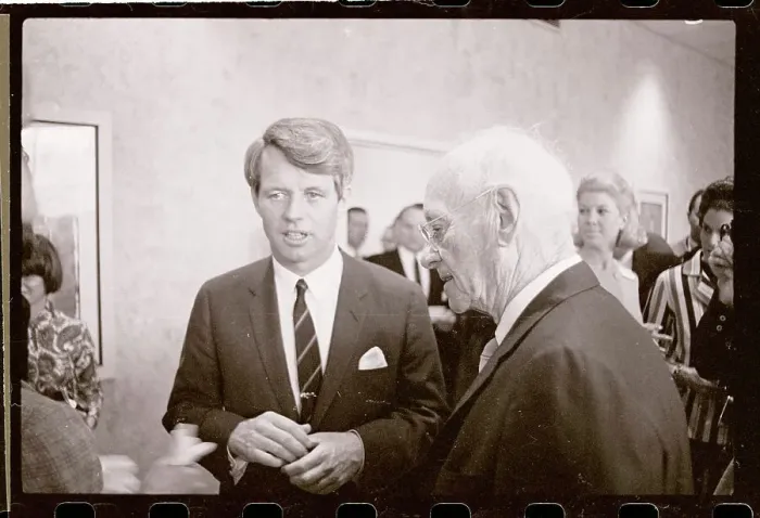 Framed Print : Alf Landon Talking to Robert Kennedy Framed Print : Alf Landon Talking to Robert Kennedy