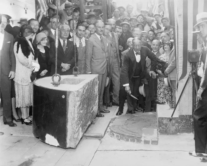 Framed Print : Alfred E. Smith Laying Cornerstone Framed Print : Alfred E. Smith Laying Cornerstone