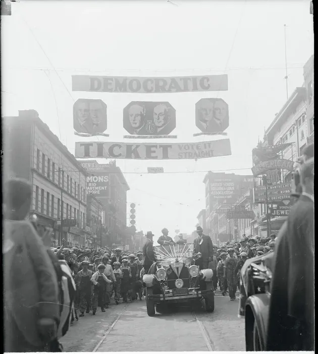 Framed Print : Alfred E. Smith Parading in Montana Framed Print : Alfred E. Smith Parading in Montana