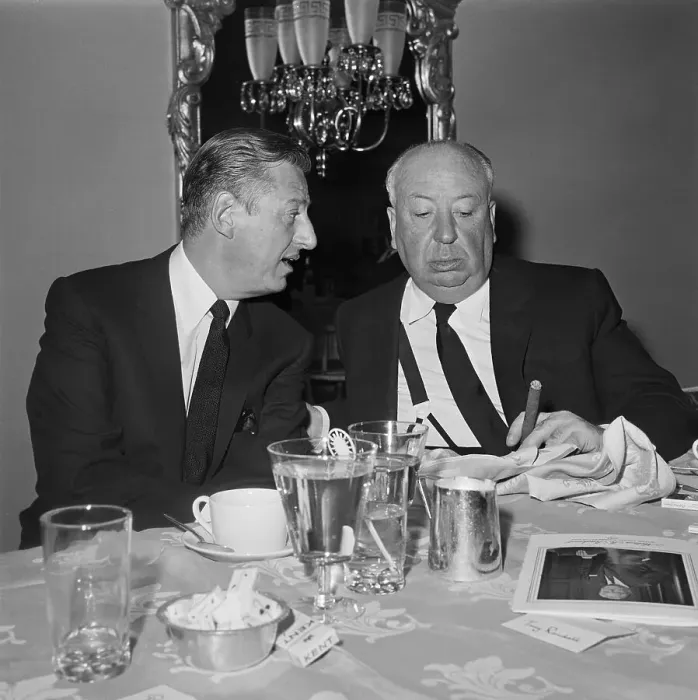 Framed Print : Alfred Hitchcock and Lew Wasserman Sitting at Dinner Table Framed Print : Alfred Hitchcock and Lew Wasserman Sitting at Dinner Table