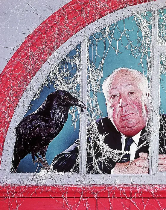 Framed Print : Alfred Hitchcock with Raven Framed Print : Alfred Hitchcock with Raven