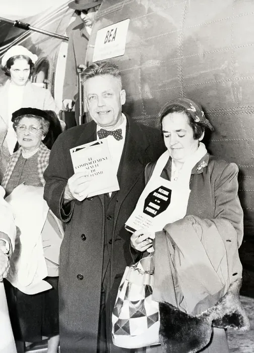 Framed Print : Alfred Kinsey Shown with Wife Framed Print : Alfred Kinsey Shown with Wife