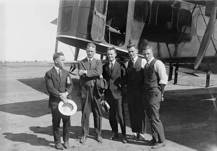 Framed Print : Alfred Lawson and Airliner Crew