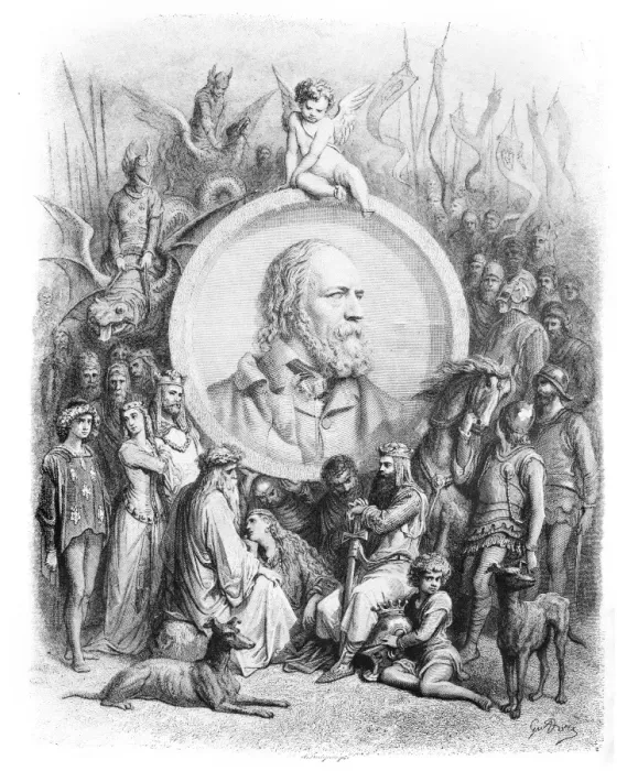 Framed Print : Alfred Lord Tennyson engraving
