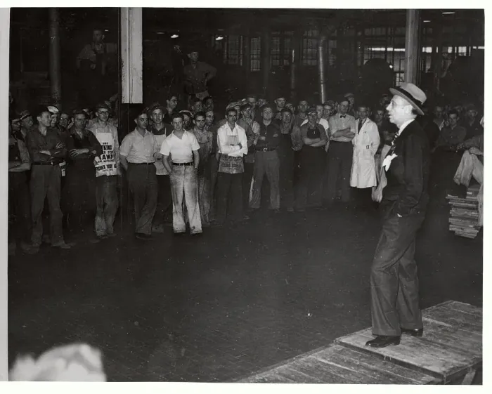 Framed Print : Alfred Sloan Addressing Employees Framed Print : Alfred Sloan Addressing Employees