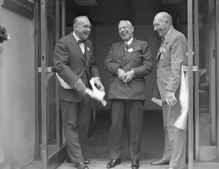 Framed Print : Alfred Sloan Cutting Ribbon at Medical Center Framed Print : Alfred Sloan Cutting Ribbon at Medical Center