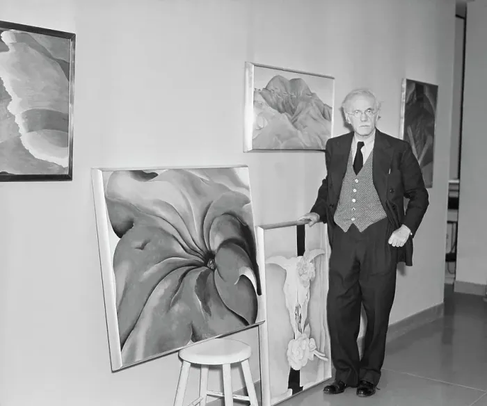 Framed Print : Alfred Stieglitz at Georgia O'Keeffe Show 1936 Framed Print : Alfred Stieglitz at Georgia O'Keeffe Show 1936