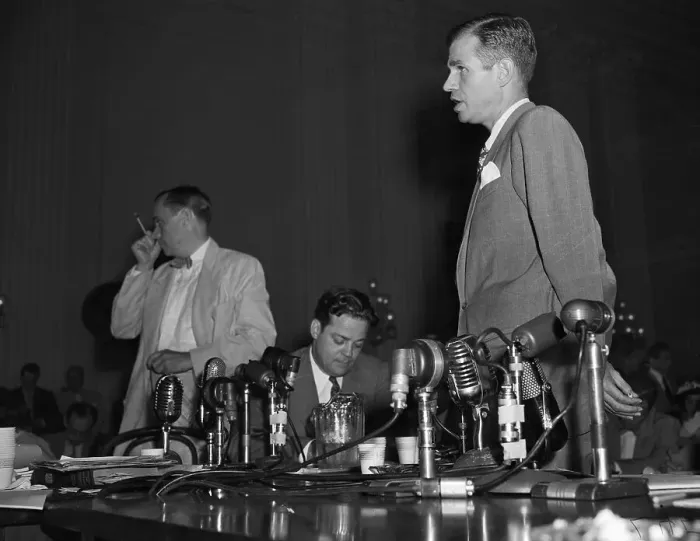 Framed Print : Alger Hiss Giving his Testimony Framed Print : Alger Hiss Giving his Testimony