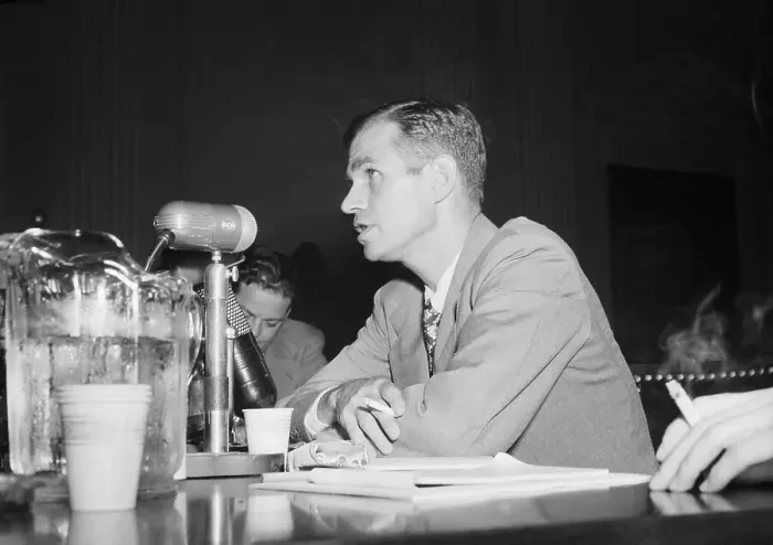 Framed Print : Alger Hiss Testifying;Un-American Activi Framed Print : Alger Hiss Testifying;Un-American Activi