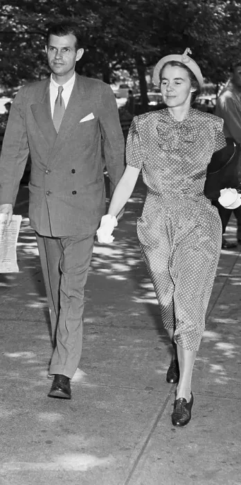 Framed Print : Alger Hiss And Wife Walking In Park Framed Print : Alger Hiss And Wife Walking In Park