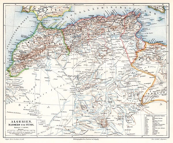 Algeria Darfur Abessinien map 1895