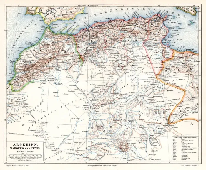 Framed Print : Algeria Darfur Abessinien map 1895 Framed Print : Algeria Darfur Abessinien map 1895