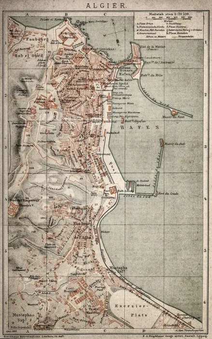 Framed Print : Algiers map Framed Print : Algiers map