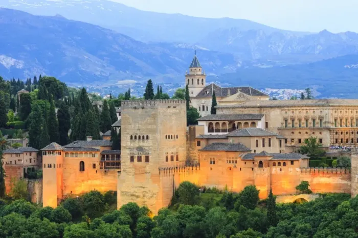 Framed Print : Alhambra illuminated at dusk Framed Print : Alhambra illuminated at dusk