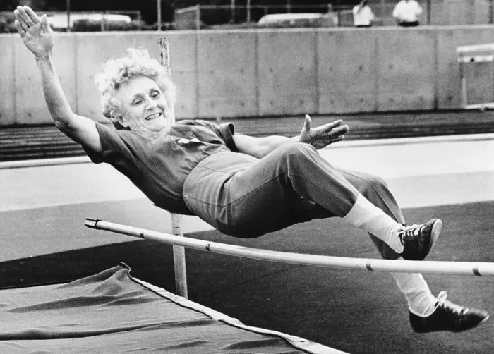 Framed Print : Alice Bynum Highjumps at Texas Senior Games Framed Print : Alice Bynum Highjumps at Texas Senior Games