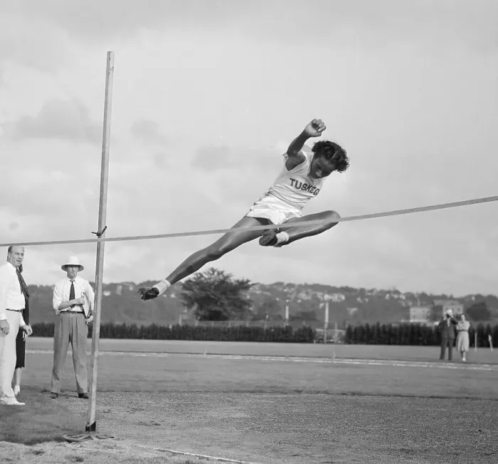 Framed Print : Alice Coachman Performing the High Jump