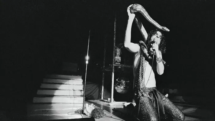 Framed Print : Alice Cooper Performing with a Boa Constrictor Framed Print : Alice Cooper Performing with a Boa Constrictor
