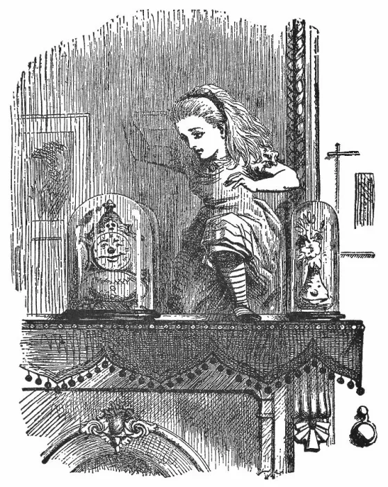 Framed Print : Alice Entering the Mirror in Through the Looking-Glass Framed Print : Alice Entering the Mirror in Through the Looking-Glass