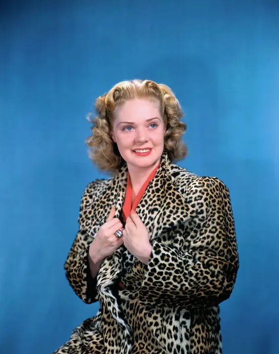 Framed Print : Alice Faye Wearing Leopard Fur Coat