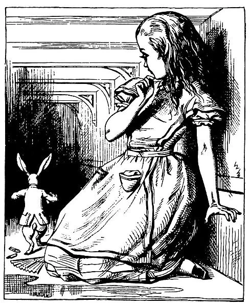 Alice and Rabbit illustration, (Alices Adventures in Wonderland)