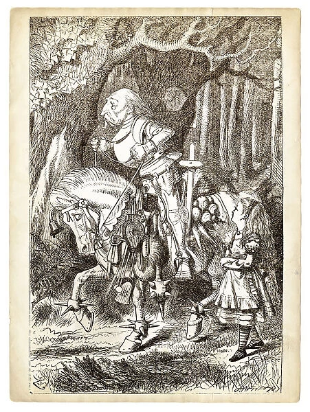 Alice and the white Knight engraving 1899