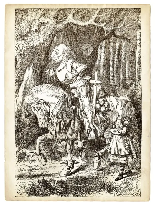Framed Print : Alice and the white Knight engraving 1899 Framed Print : Alice and the white Knight engraving 1899