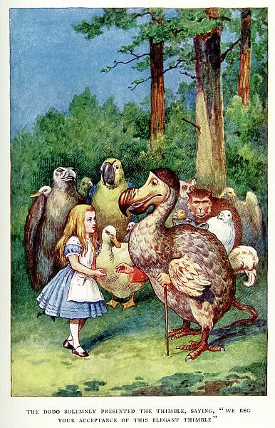 Vintage Style Lewis Carroll Alice In Wonderland Illustration Print Greeting Card