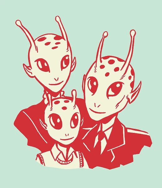 Alien Family Illustration