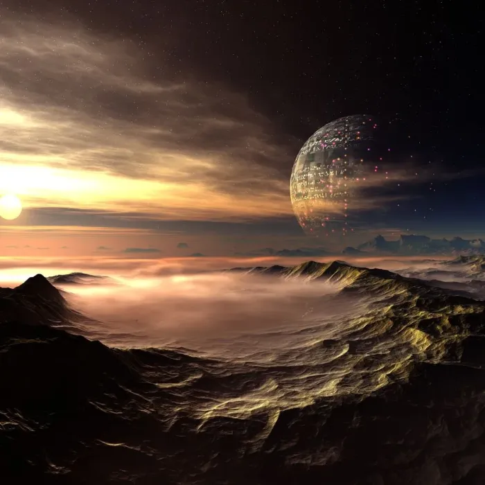 Framed Print : Alien planet, artwork Framed Print : Alien planet, artwork