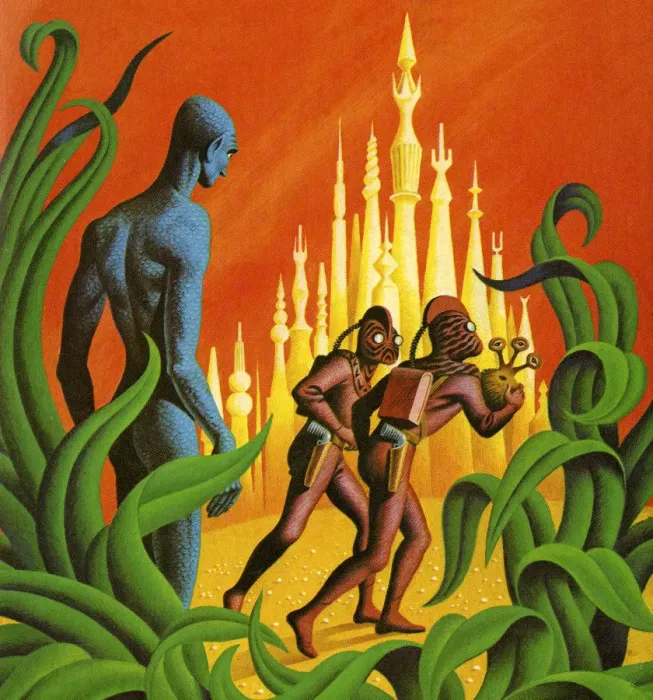Framed Print : Three Aliens Exploring Framed Print : Three Aliens Exploring