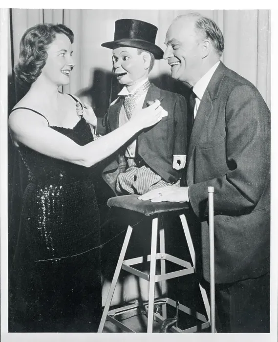 Framed Print : Aline Mosby and Edgar Bergen With Dummy Framed Print : Aline Mosby and Edgar Bergen With Dummy
