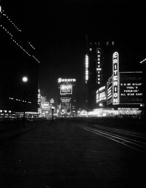 All Night City; View of Times Square at night, looking north on Broadway from 43rd Street