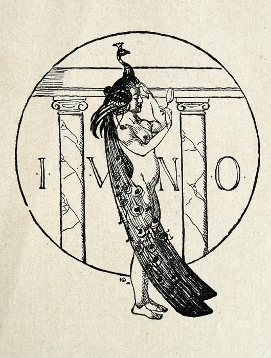 Framed Print : Allegory on beauty, Young woman with peacock sitting on her head, Jugendstil, German Art Nouveau, 1890s, 19th Century Framed Print : Allegory on beauty, Young woman with peacock sitting on her head, Jugendstil, German Art Nouveau, 1890s, 19th Century