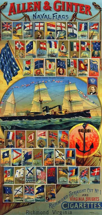 Framed Print : Allen & Ginter Naval Flags Framed Print : Allen & Ginter Naval Flags