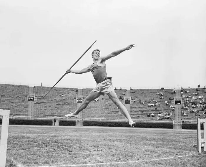 Framed Print : Bill Alley Throwing a Javelin Framed Print : Bill Alley Throwing a Javelin