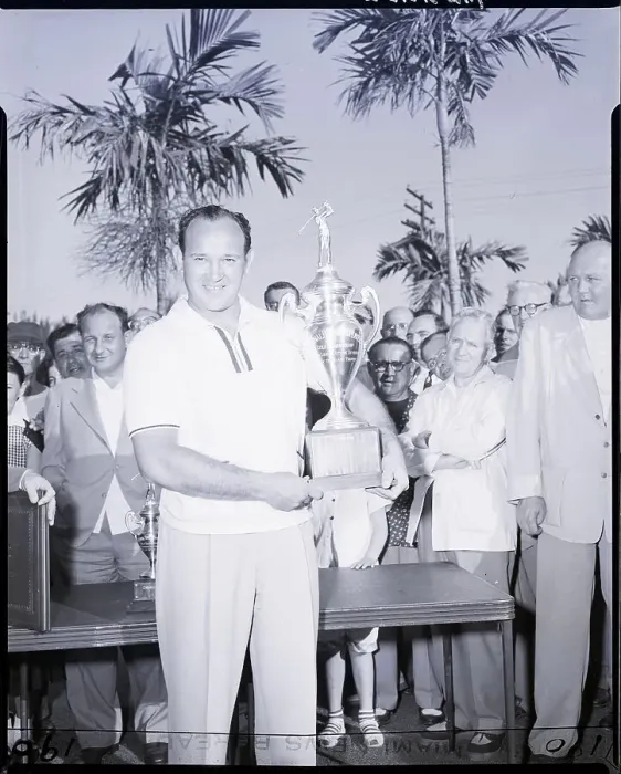 Framed Print : Allie Reynolds Holding Golf Trophy