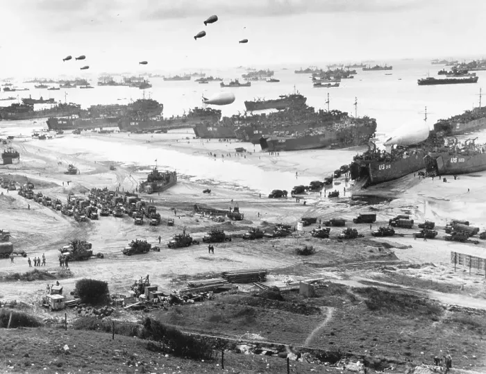 Framed Print : Allied Forces at a Beach in Normandy Framed Print : Allied Forces at a Beach in Normandy