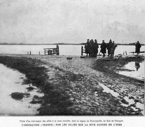 Allies. A Photograph of Allies visiting scene of a Major Flood in Ramskapelle