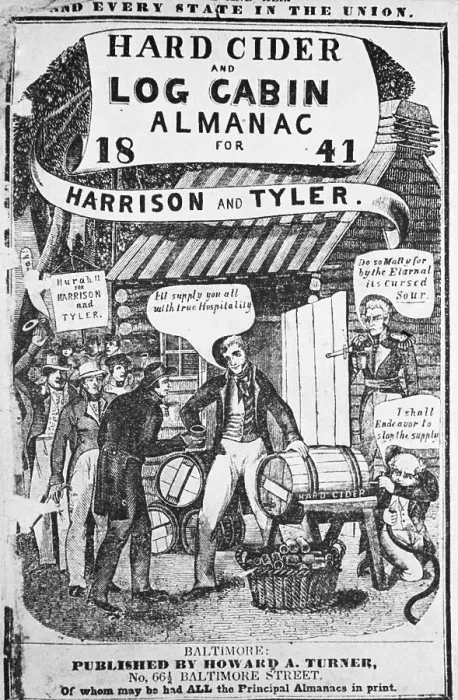 Framed Print : Almanac Cover Depicting Harrison and Tyler Framed Print : Almanac Cover Depicting Harrison and Tyler